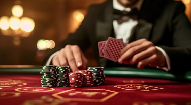 Studio dealer langsung Money Train dengan kamera HD multi-sudut dan meja permainan profesional
